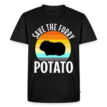 Save The Furry Potato - T-shirt Premium bio Homme - noir - Devant - Nico (187cm)