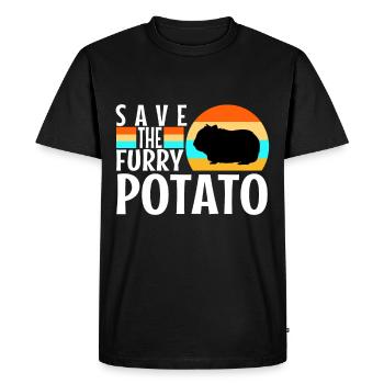 Save The Furry Potato - T-shirt Premium bio Homme - noir - Devant - Nico (187cm)