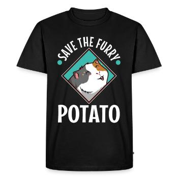 Save The Furry Potato - T-shirt Premium bio Homme - noir - Devant - Nico (187cm)