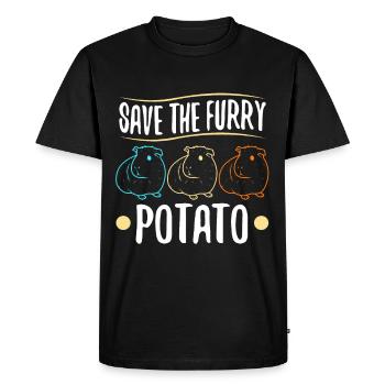 Save The Furry Potato - T-shirt Premium bio Homme - noir - Devant - Nico (187cm)