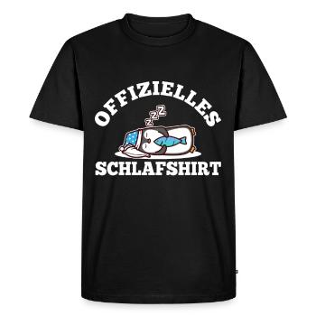 Official Sleeping Shirt Penguin - Men's Premium Organic T-Shirt - black - Front - Nico (187cm)