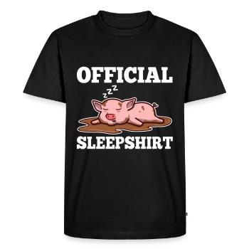 Chemise de nuit officielle Cochon - T-shirt Premium bio Homme - noir - Devant - Nico (187cm)