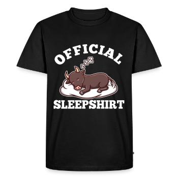Drôle d’amoureux du Taureau disant des vêtements de pyjama de sommeil - T-shirt Premium bio Homme - noir - Devant - Nico (187cm)