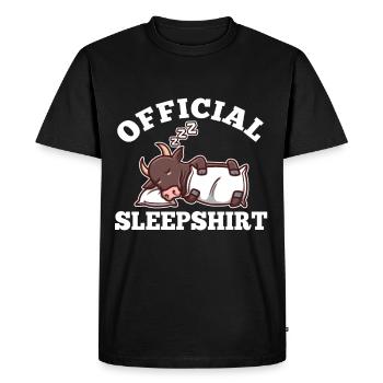 Drôle d’amoureux du Taureau disant des vêtements de pyjama de sommeil - T-shirt Premium bio Homme - noir - Devant - Nico (187cm)