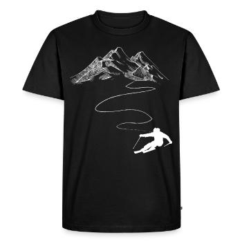Montagne - Ligne sinueuse - Ski - (4) - T-shirt Premium bio Homme - noir - Devant - Nico (187cm)