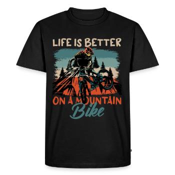 1 14 - T-shirt Premium bio Homme - noir - Devant - Nico (187cm)