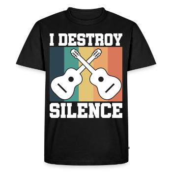 Guitare rétro - T-shirt Premium bio Homme - noir - Devant - Nico (187cm)