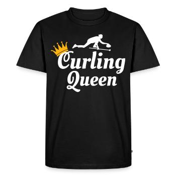 Stone Curling Queen Winter Ice Sport Curler Drôle - T-shirt Premium bio Homme - noir - Devant - Nico (187cm)