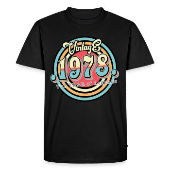 Millésime 1978 - T-shirt Premium bio Homme - noir - Devant - Nico (187cm)