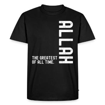 Allah le plus grand de tous les temps - T-shirt Premium bio Homme - noir - Devant - Nico (187cm)
