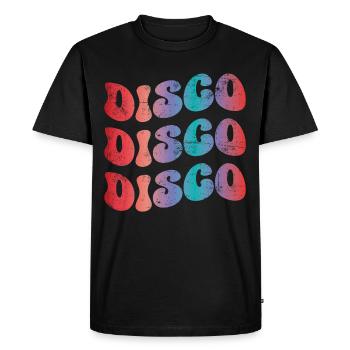 Disco Retro - Men's Premium Organic T-Shirt - black - Front - Nico (187cm)