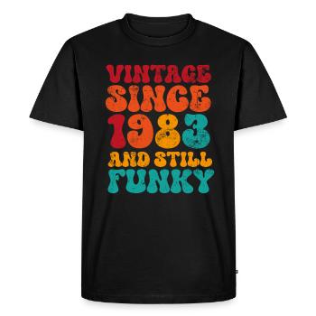Millésime 1983 - T-shirt Premium bio Homme - noir - Devant - Nico (187cm)