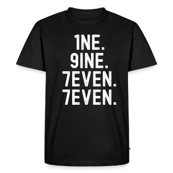 Vintage 1977 - Men's Premium Organic T-Shirt - black - Front - Nico (187cm)