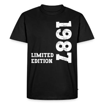 Millésime 1987 - T-shirt Premium bio Homme - noir - Devant - Nico (187cm)