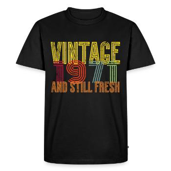 Millésime 1971 - T-shirt Premium bio Homme - noir - Devant - Nico (187cm)