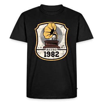Millésime 1982 - T-shirt Premium bio Homme - noir - Devant - Nico (187cm)