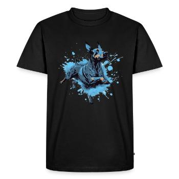 Doberman Dock-Plongée dans l’eau - T-shirt Premium bio Homme - noir - Devant - Nico (187cm)