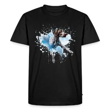 Pointeur allemand à poil court Dock-Plongée dans l’eau - T-shirt Premium bio Homme - noir - Devant - Nico (187cm)