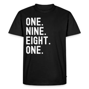 Millésime 1981 - T-shirt Premium bio Homme - noir - Devant - Nico (187cm)