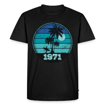 Millésime 1971 - T-shirt Premium bio Homme - noir - Devant - Nico (187cm)