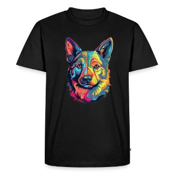 Design d’art Valhund coloré - T-shirt Premium bio Homme - noir - Devant - Nico (187cm)