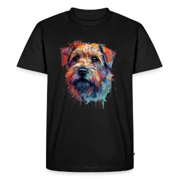 Norfolk-terrier coloré - T-shirt Premium bio Homme - noir - Devant - Nico (187cm)