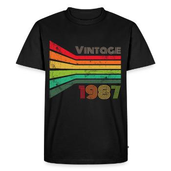 Millésime 1987 - T-shirt Premium bio Homme - noir - Devant - Nico (187cm)