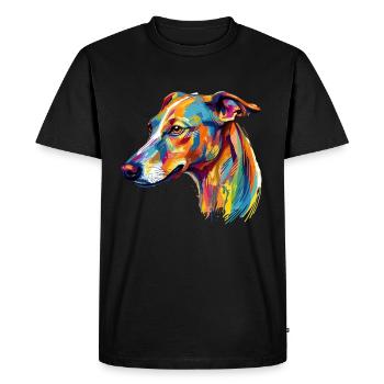 Colorful Whippet - Men's Premium Organic T-Shirt - black - Front - Nico (187cm)