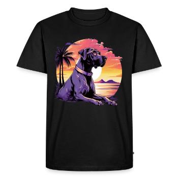 Grand-danois coloré avec des lunettes de soleil - T-shirt Premium bio Homme - noir - Devant - Nico (187cm)
