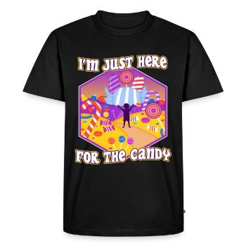 Im just here for the candy - Men's Premium Organic T-Shirt - black - Front - Nico (187cm)