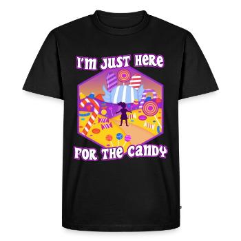 Im just here for the candy - Men's Premium Organic T-Shirt - black - Front - Nico (187cm)