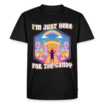 Im just here for the candy - Men's Premium Organic T-Shirt - black - Front - Nico (187cm)