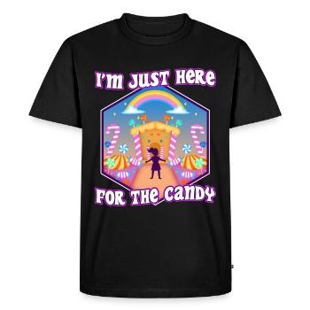 Im just here for the candy - Men's Premium Organic T-Shirt - black - Front - Nico (187cm)