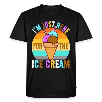 Je suis juste ici pour la crème glacée - T-shirt Premium bio Homme - noir - Devant - Nico (187cm)