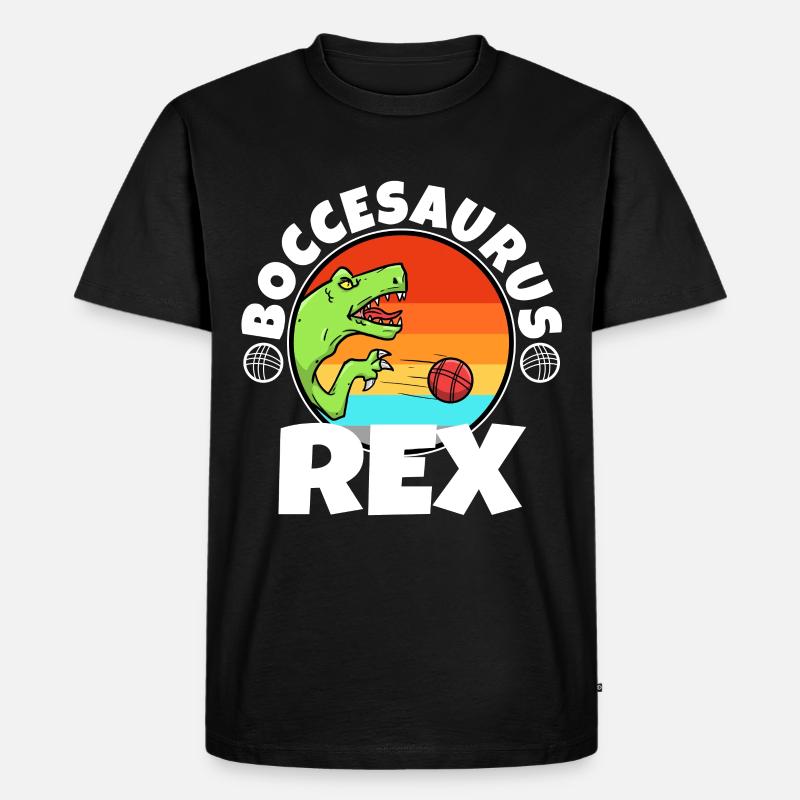 Boccesaurus Rex - Männer Premium Bio T-Shirt - Schwarz