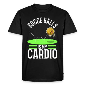 Bocce is my cardio - Men's Premium Organic T-Shirt - black - Front - Nico (187cm)
