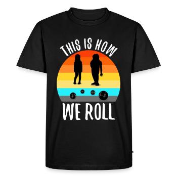 Voici comment nous roulons - T-shirt Premium bio Homme - noir - Devant - Nico (187cm)