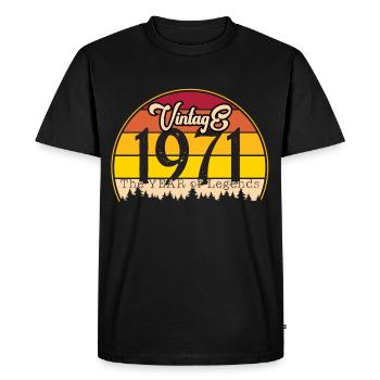 Millésime 1971 - T-shirt Premium bio Homme - noir - Devant - Nico (187cm)
