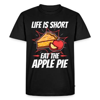La vie est courte manger le gâteau - T-shirt Premium bio Homme - noir - Devant - Nico (187cm)