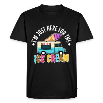 Je suis juste ici pour la crème glacée - T-shirt Premium bio Homme - noir - Devant - Nico (187cm)