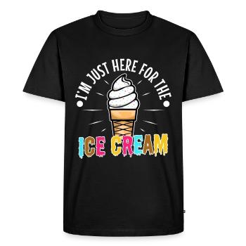 Je suis juste ici pour la crème glacée - T-shirt Premium bio Homme - noir - Devant - Nico (187cm)