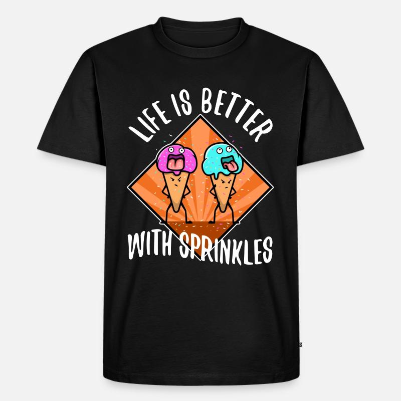 Life Is Better With Sprinkles - Männer Premium Bio T-Shirt - Schwarz
