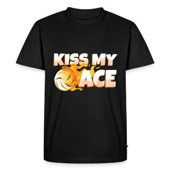 Embrasse mon as du volleyball - T-shirt Premium bio Homme - noir - Devant - Nico (187cm)