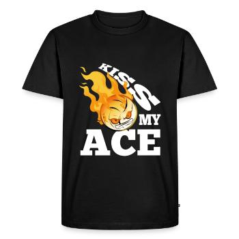 Embrasse mon as du volleyball - T-shirt Premium bio Homme - noir - Devant - Nico (187cm)