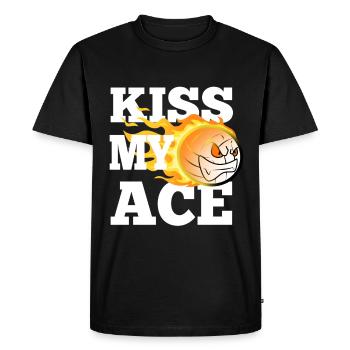 Embrasse mon as du volleyball - T-shirt Premium bio Homme - noir - Devant - Nico (187cm)