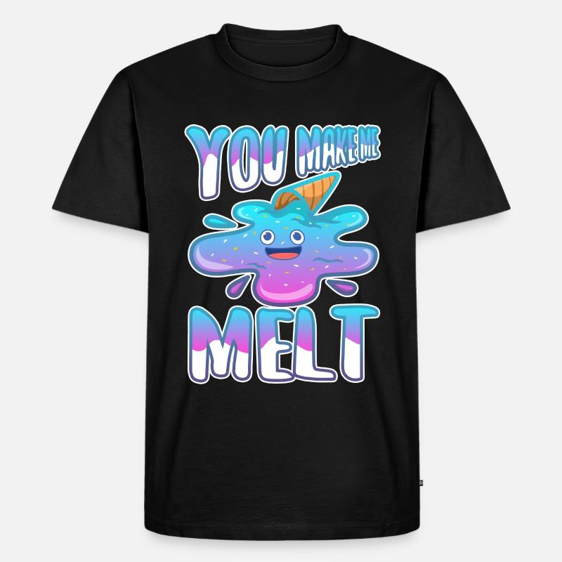 You make me melt, Eiscreme - Männer Premium Bio T-Shirt - Schwarz