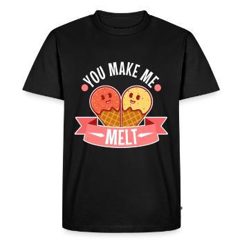 You make me melt, Eiscreme - Männer Premium Bio T-Shirt - Schwarz - Vorne - Nico (187cm)