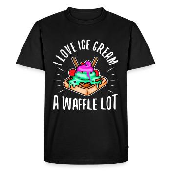 J’aime la crème glacée beaucoup gaufre - T-shirt Premium bio Homme - noir - Devant - Nico (187cm)
