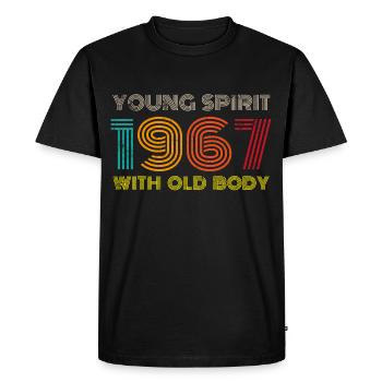 Millésime 1967 - T-shirt Premium bio Homme - noir - Devant - Nico (187cm)