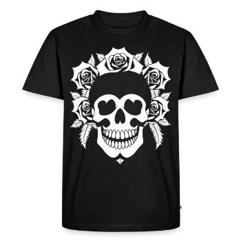 Horreur Crâne Crâne Art Crâne Gothique Heavy Metal - T-shirt Premium bio Homme - noir - Devant - Nico (187cm)
